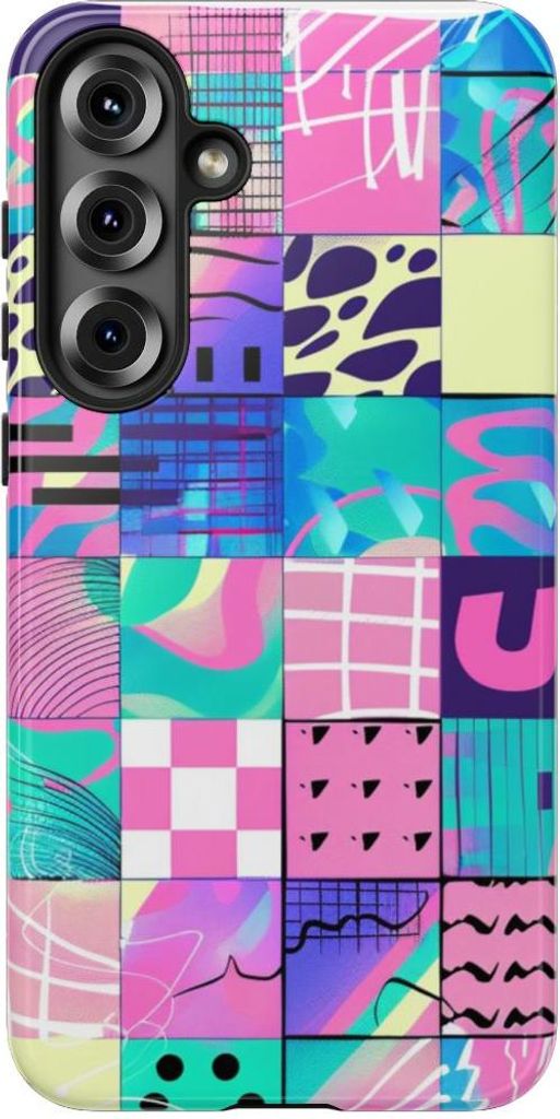 Buntes abstraktes Geometriemuster – Hülle Kompatibel mit Samsung Galaxy S25 Plus