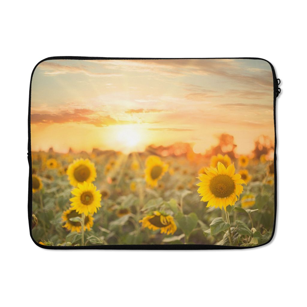MuchoWow Laptop Hülle 17 Zoll Laptoptasche Sonnenblume - Sonne - Blumen - Zipper - Schutzabdeckung