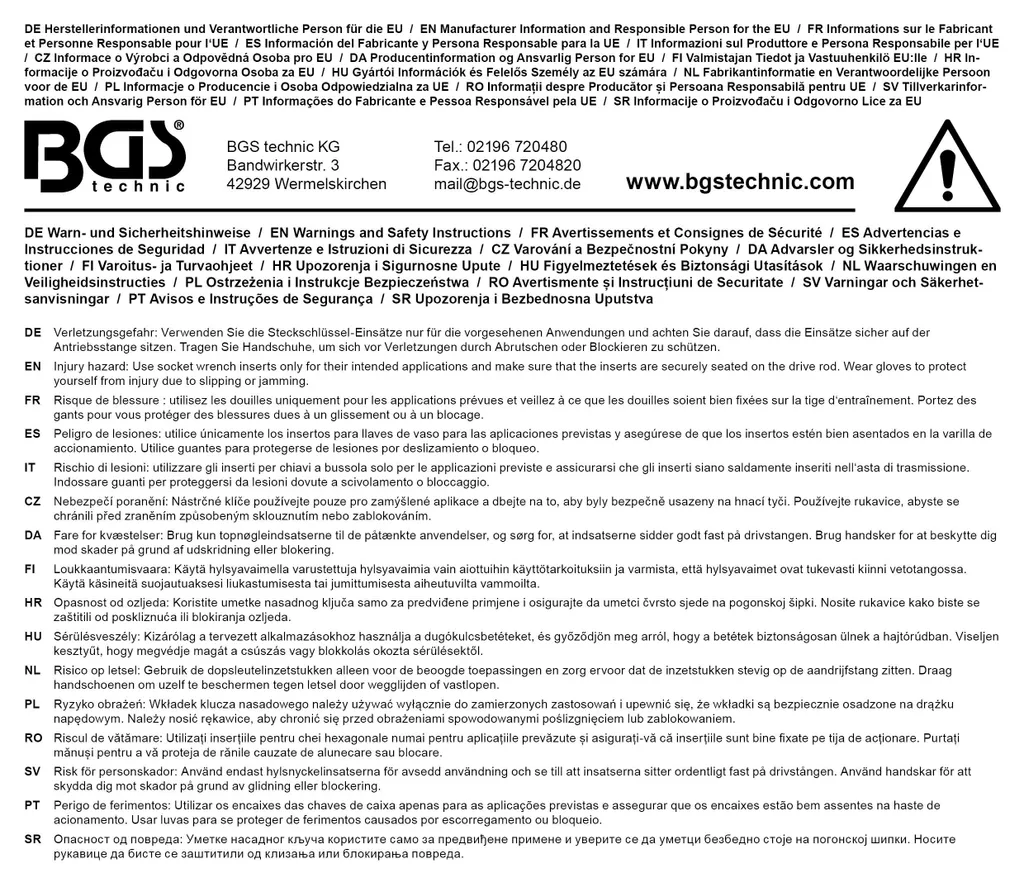 Douille de serrage 1" 75 mm Pro Torque BGS 3775 pour poids lourds - 3