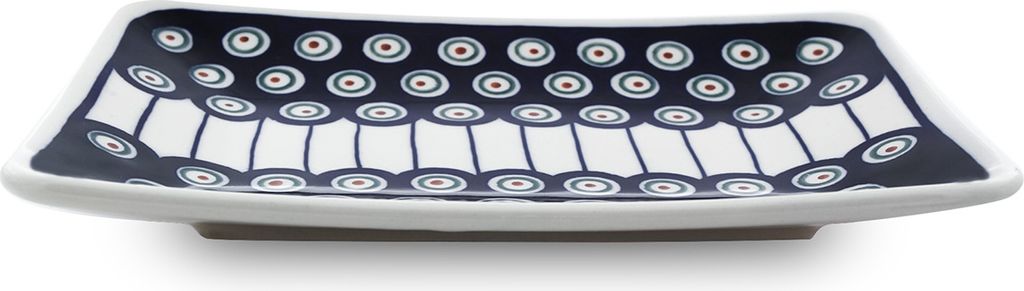 Original Bunzlauer Keramik Essteller flach rechteckig 21,5x14,61x2,8 cm im Design 8