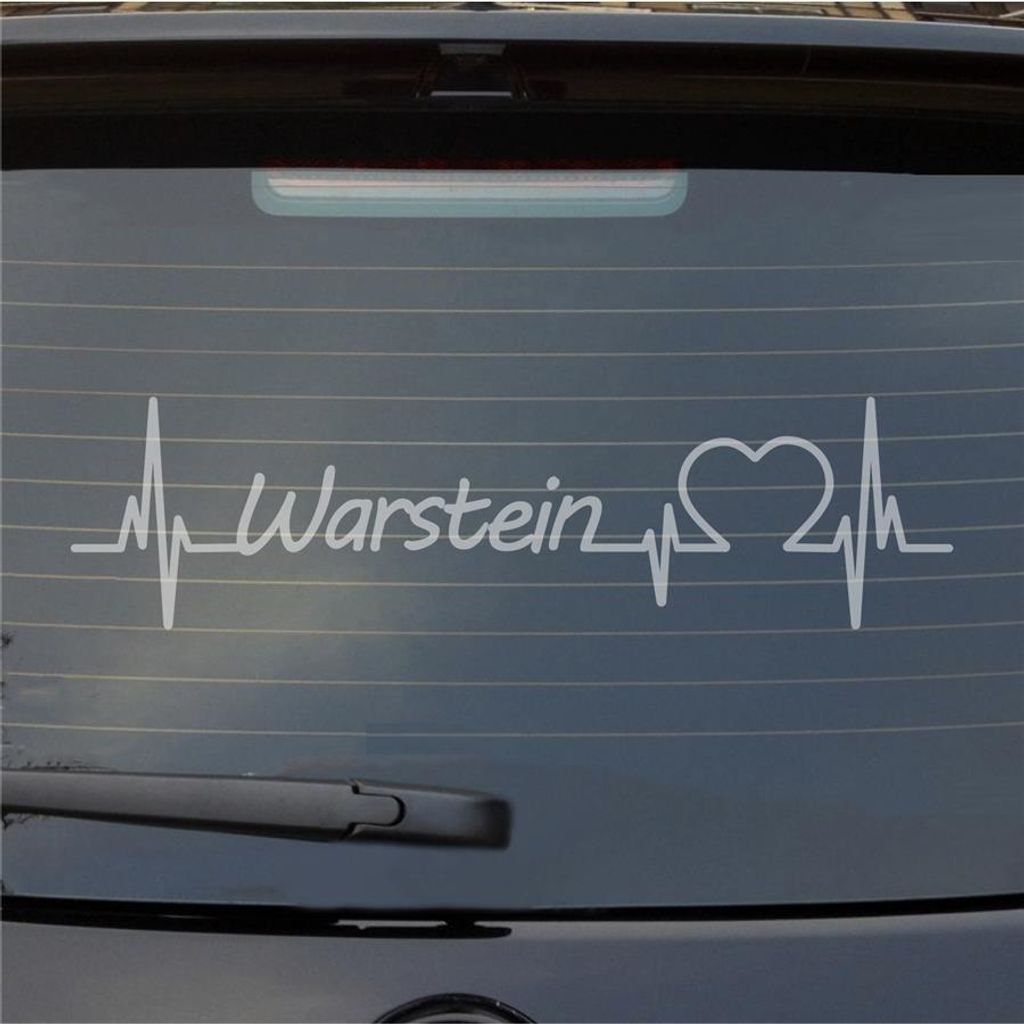 Heckscheibenaufkleber Warstein Herzschlag Puls Stadt Liebe 55x14 cm Milchglas Auto Aufkleber Sticker