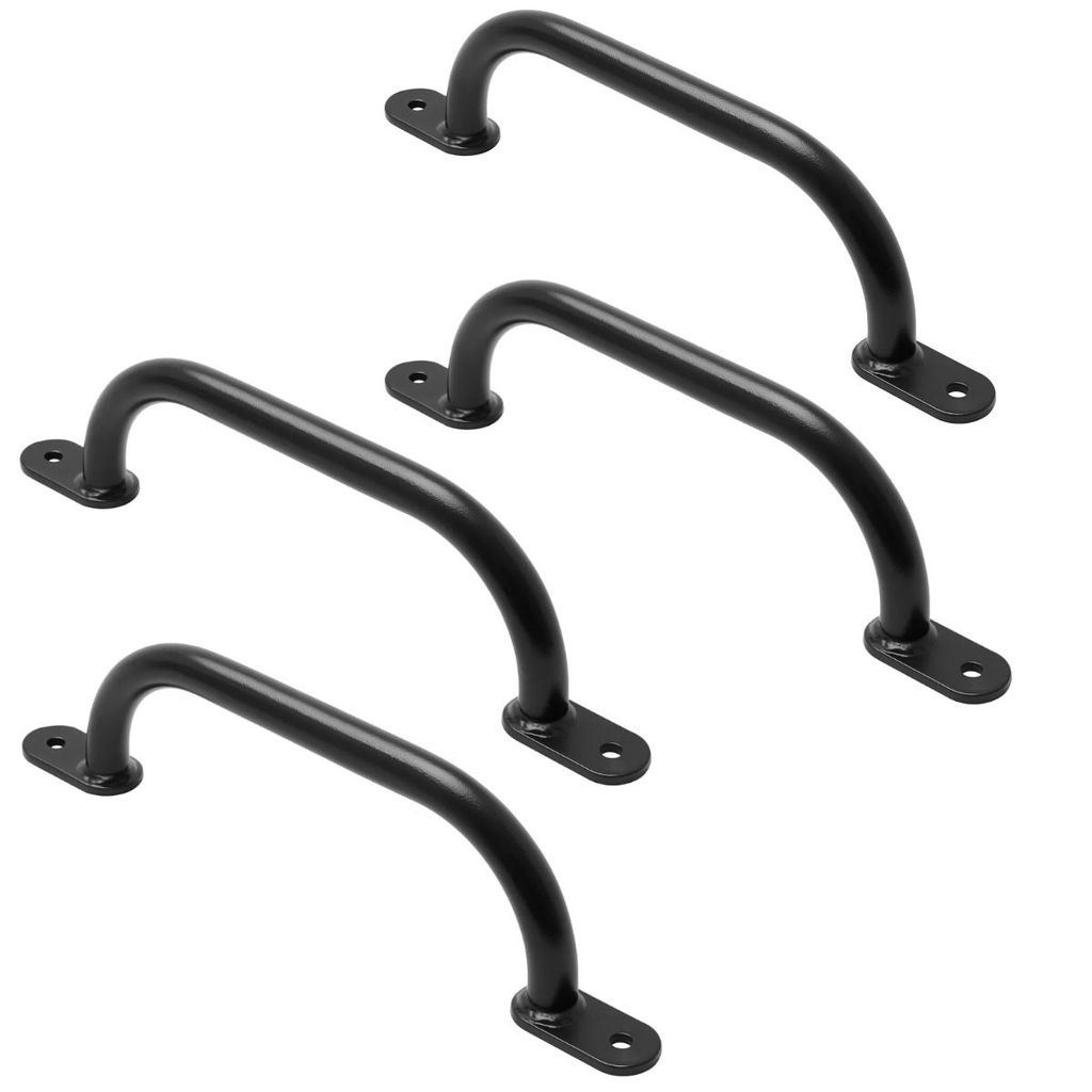 TRIBECCO Klettergriffe für Spielplatz, Klettergerüst, Hochbett & Indoor Kletterwand (350 mm Schwarz, 4 Stücke)