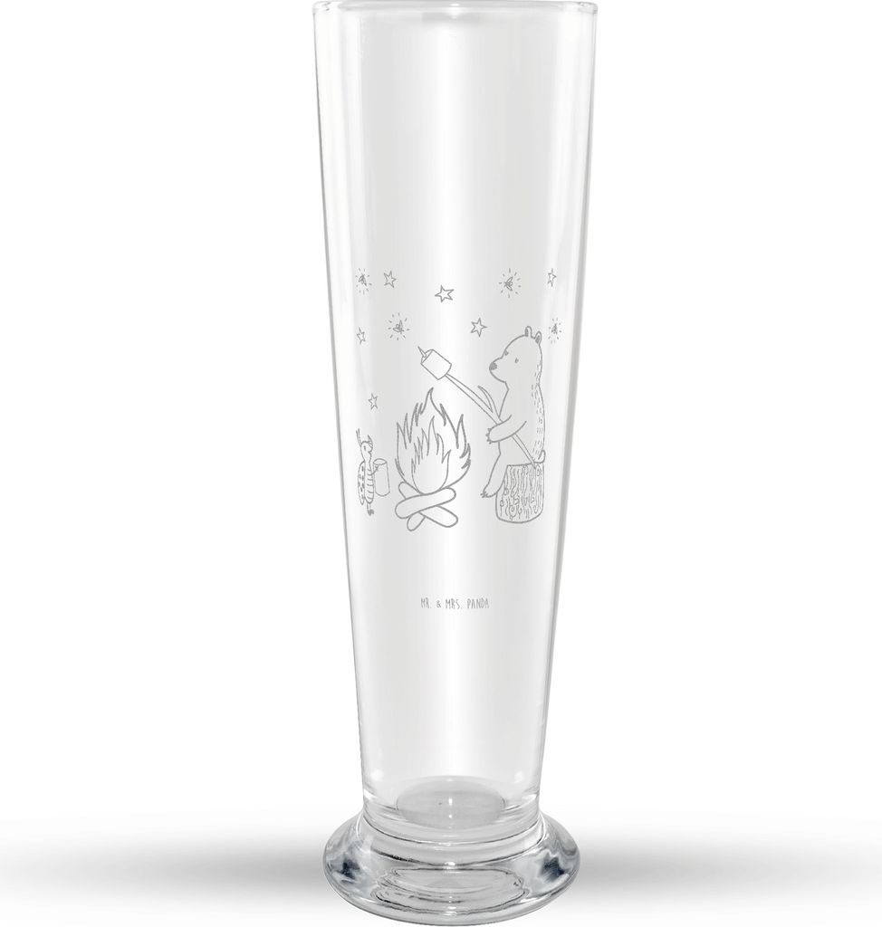 Mr. & Mrs. Panda Bierglas Bär & Marienkäfer Lagerfeuer - Transparent - Geschenk, Weizenbier Glas, Teddy, Bier, Weißbierglas, Mr Mrs Weizenglas, ...