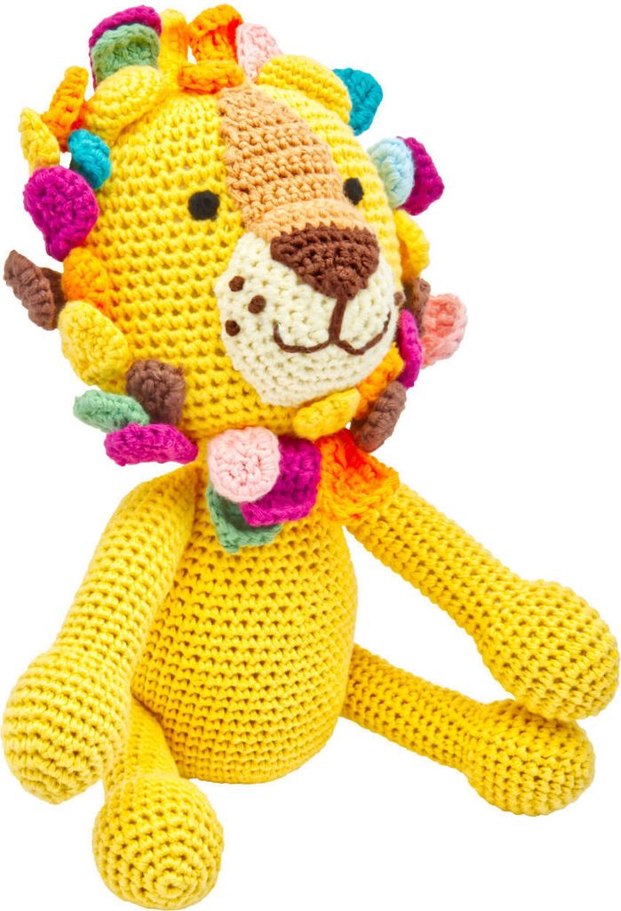 Handgestrickter Löwe "Lio" gehäkelt Spielzeug 28 cm aus Produktbild 