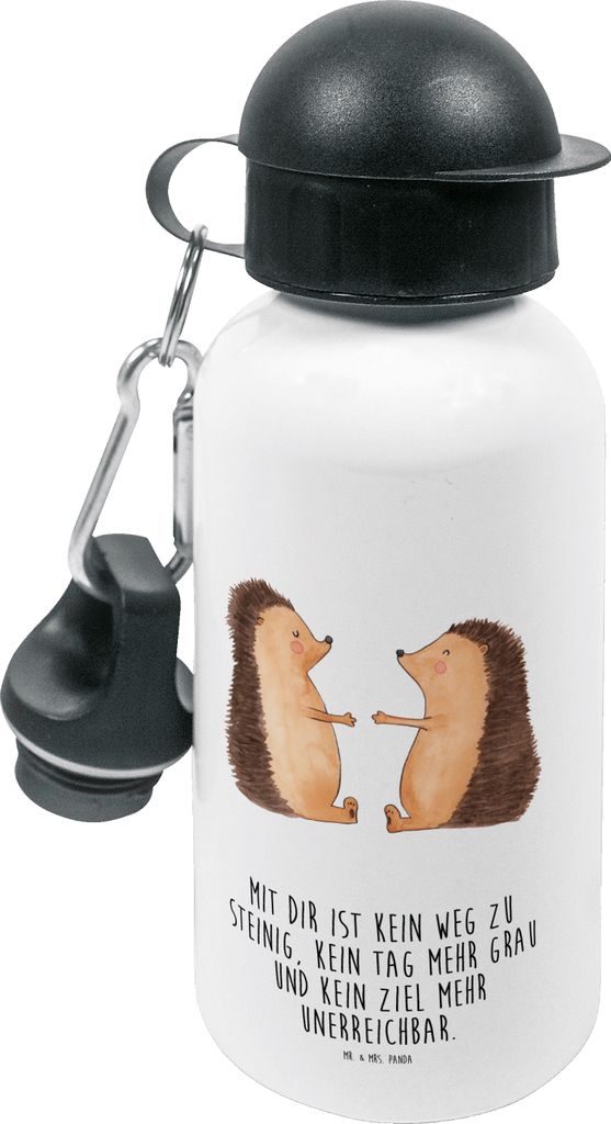 Mr. & Mrs. Panda Getränkeflasche Igel Liebe - Weiß - Geschenk, Hochzeit, Trinkflasche Kinder, Wasserflasche, Kita, Freundin, Partner, Verheiratet...