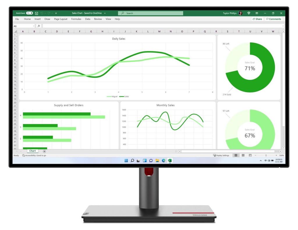 Lenovo P27Q-30 27,0 QHD IPS 350CD/M Immagine del prodotto 