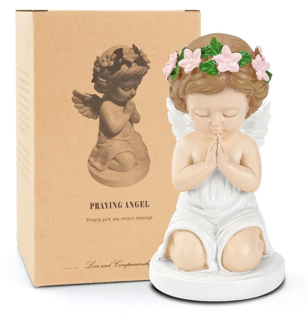 Figurine d'ange à offrir pour Thanksgiving ou ornement funéraire extérieur
