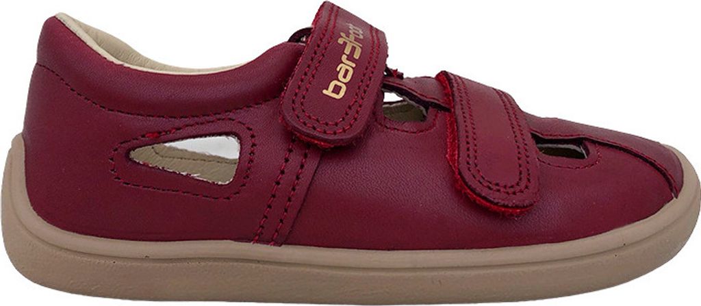 Ledersandalen 3F 3BE35/L27 bar3foot super flexi burgundy barfuß, Klettverschluss