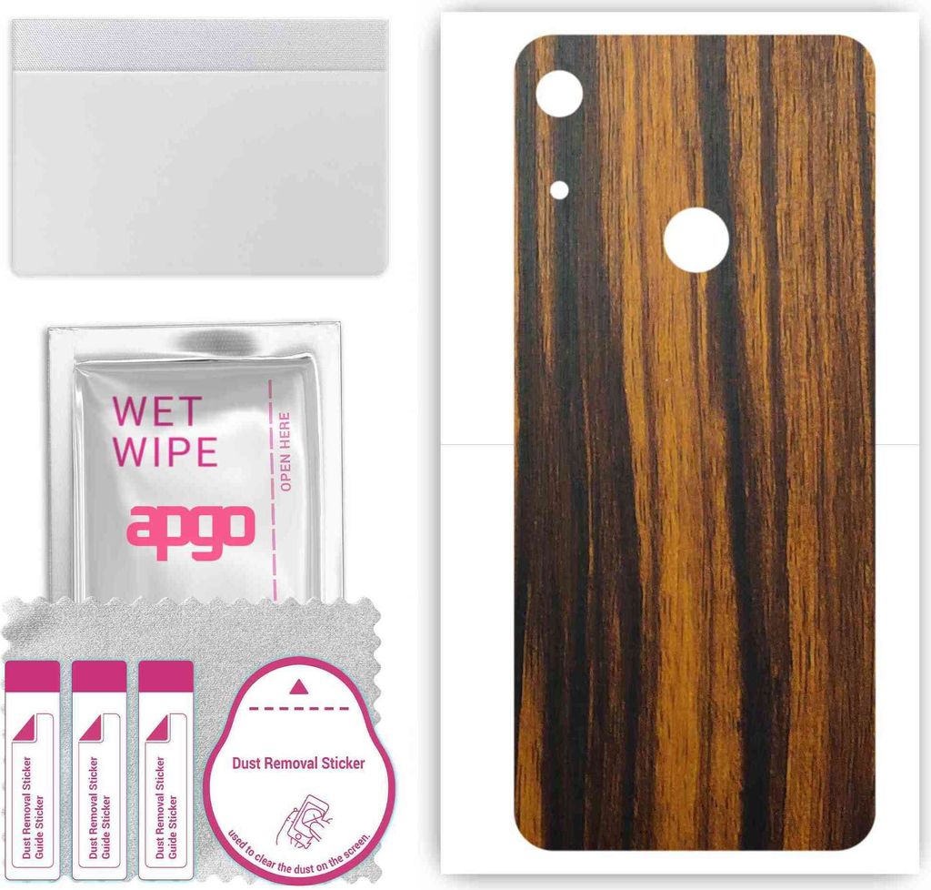 apgo Rückseite Schutzfolie, Skin, kompatibel mit Honor 8A Prime, Hinten Displayschutzfolie aus Vinylfolie, kratzfest, einfache Montage - Tigerwood