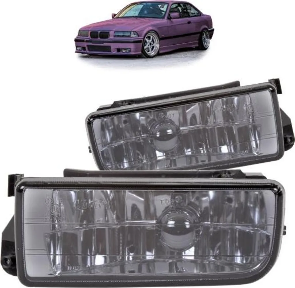 Phares antibrouillard BMW E36 noir fumé pour rénovation et tuning