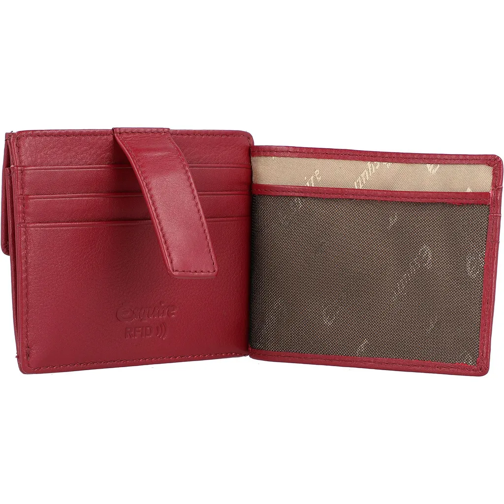 Esquire Oslo Card Holder Red: Accessorio in Pelle Elegante e Compatto - 10