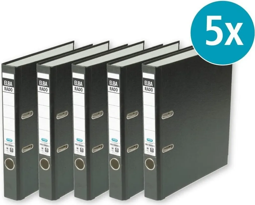 Pack 5 Raccoglitori ELBA Rado Brillant 50mm Nero | Ordine Garantito