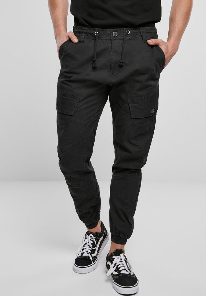 Pantaloni Cargo Uomo Con 6 Tasche, In Cotone Ed Elastan, Neri, Taglia L (sottile), Da Trekking E Tempo Libero