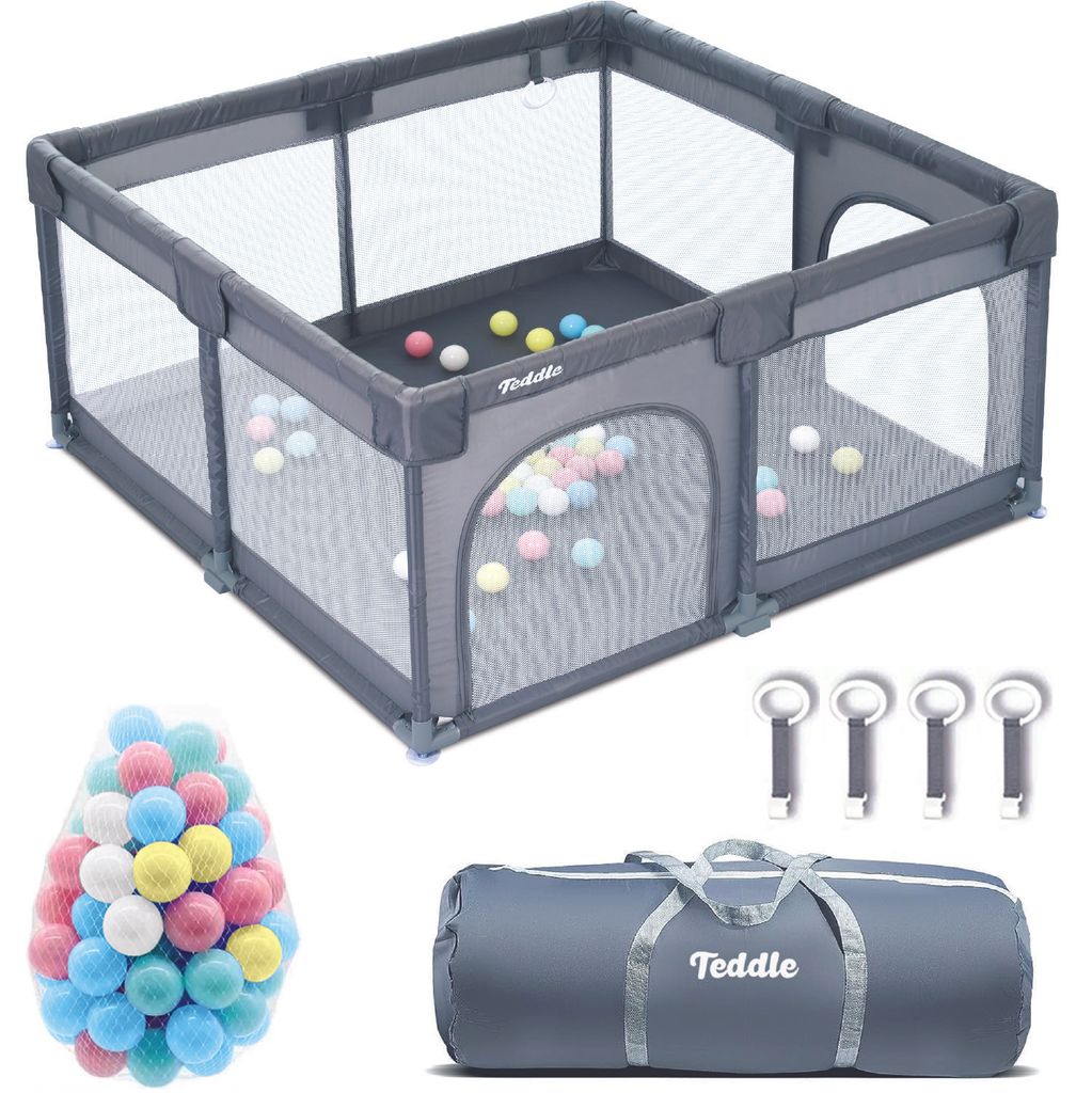 Teddle Parque Infantil para Bebé – Corralito con 50 Pelotas Imagen del producto 
