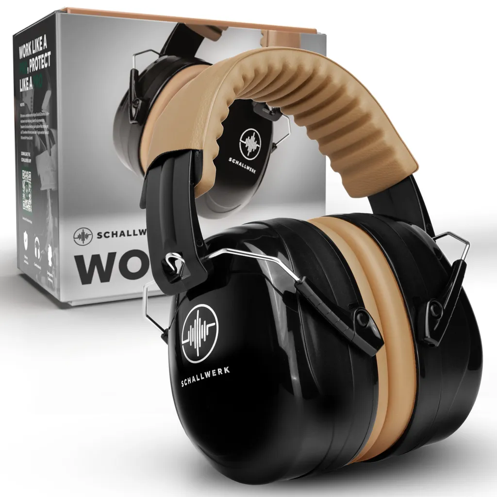Casque antibruit SCHALLWERK Work+ marron pour protection auditive