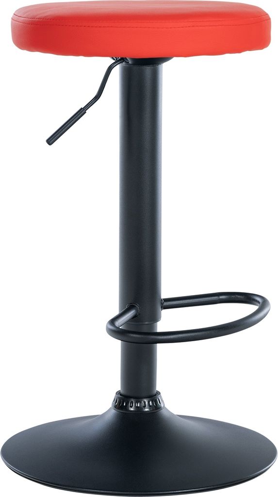 Barhocker HLO-CP290 Kunstleder schwarz rot