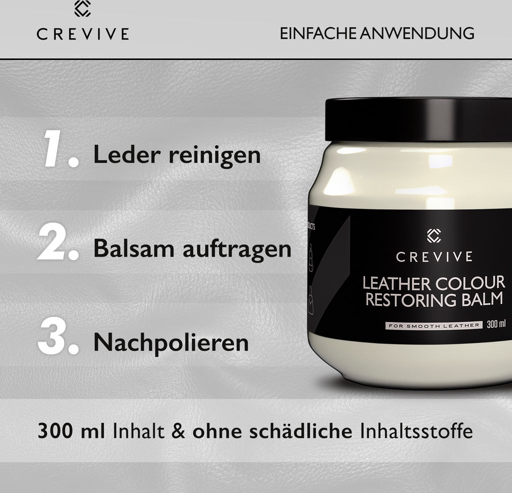 CREVIVE Lederreiniger 250 ml & Leder Reparatur Set Weiß 300 Produktbild 4