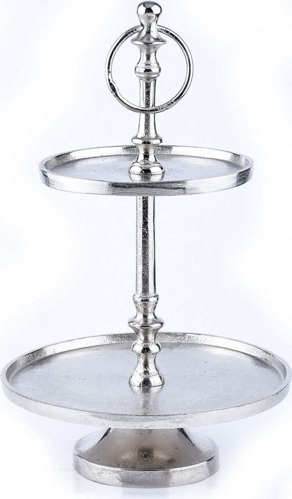 étagère 2 étages Support de service Aluminium Annika Rond Image du produit 