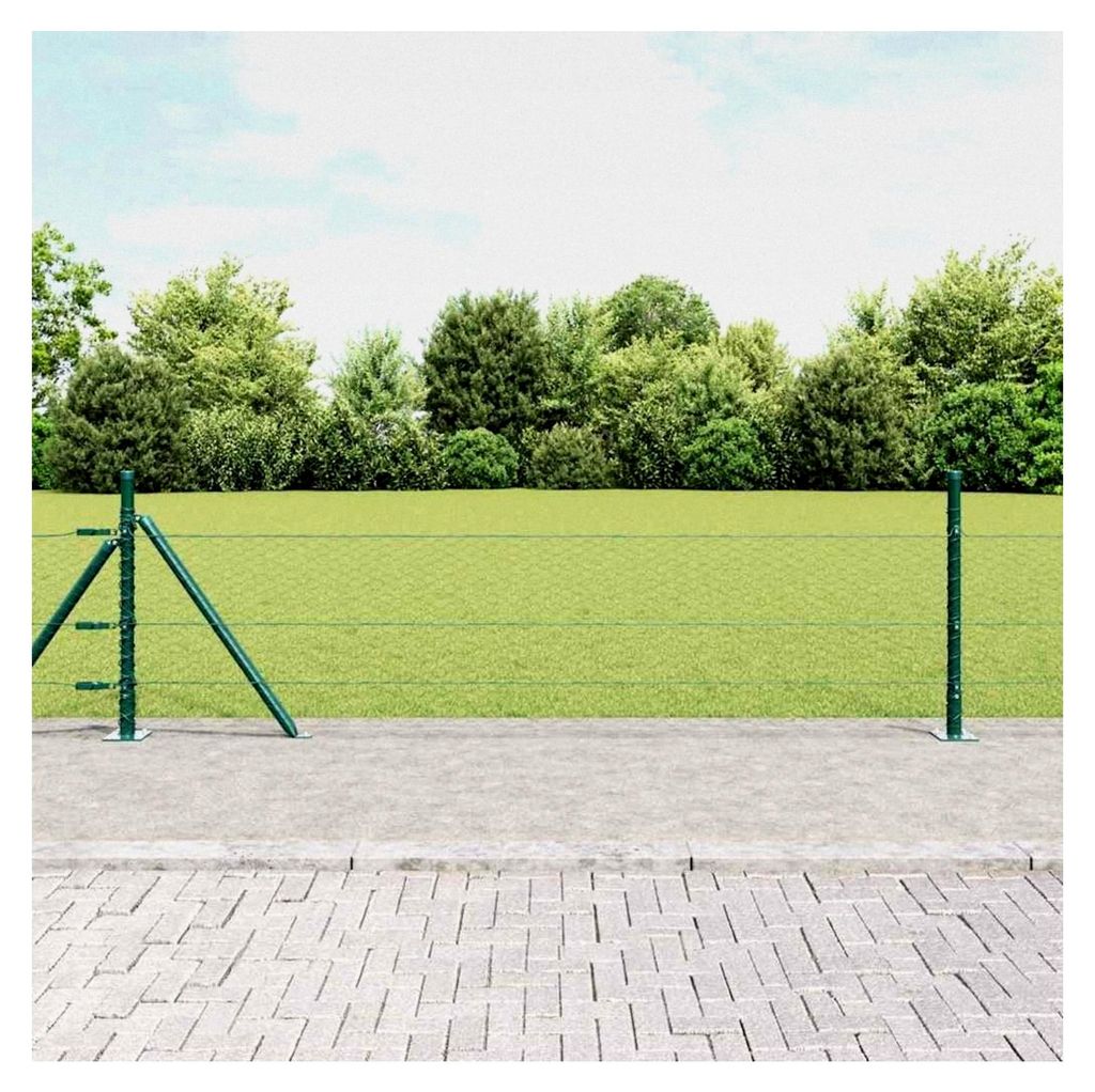 Zaunpfosten Grün 100 x 0,4 m (25 mm Netz) aus Stahl und PVC für Gartenzaun, Hundezaun, Weidezaun und Hühnerzaun