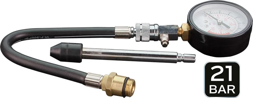Manomètre compression NEO TOOLS 20 bars avec jeu d'embouts universels