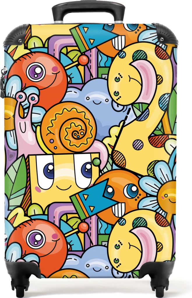 NoBoringSuitcases.com Koffer Handgepäck Trolley Rollkoffer Kleine Reisekoffer mit 4 Rollen - Design - Tiere - Blumen - Lustig - Junge - Mädchen...