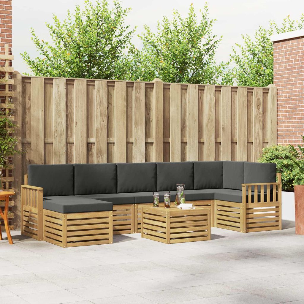 Möbel Outdoor-Sofagarnitur 8 pcs Weiß und Anthrazit 59 x 59 x 37 cm - Gartensofas CC216