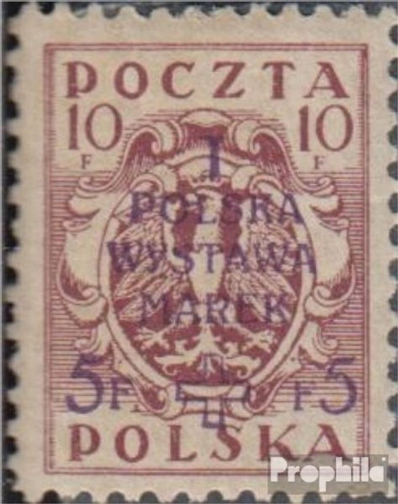 Briefmarken Polen 1919 Mi 119A mit Falz Briefmarkenausstellung