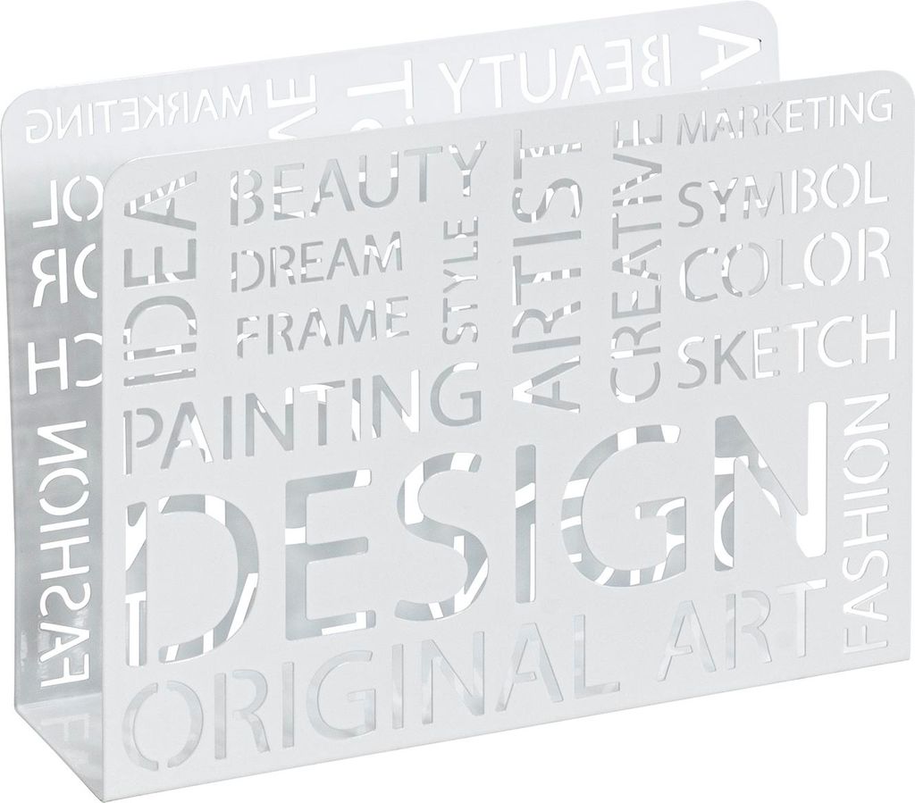 HAKU Zeitungsständer weiß - Metall, B/H/T: 35x26x10 cm
