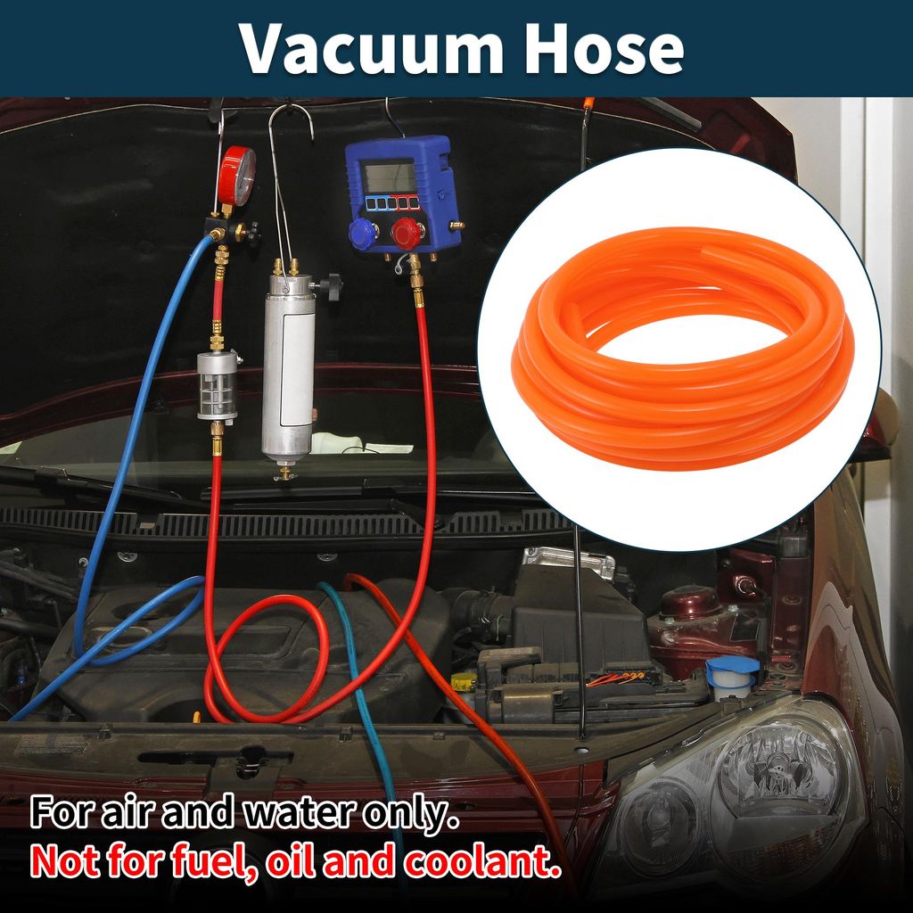 Silicone Vakuumschlauch Automobil Vakuumleitung Orange 23FT 15/64" 10mm ID 2mm Dicke 1Stk Hochtemperatur 130PSI Maximaldruck Für Luft Und Wasser