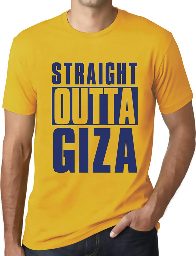 Herren Grafik T-Shirt Direkt aus Gizeh – Straight Outta Giza – Öko-Verantwortlich Vintage Jahrgang Kurzarm Lustige Druck Geburtstag Geschenk Mann