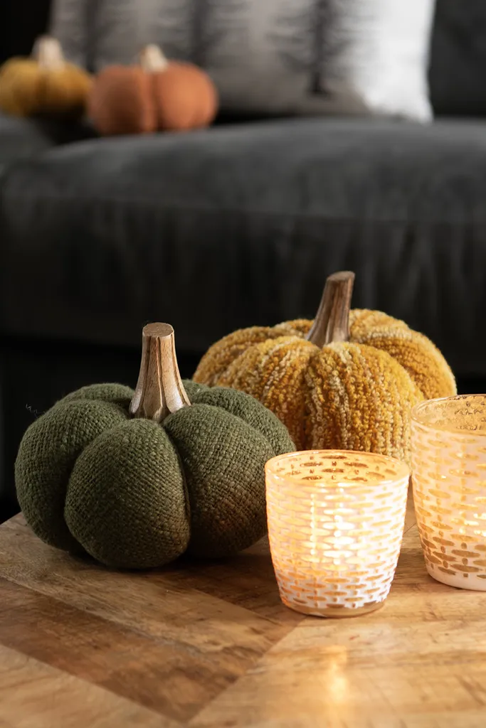 Citrouille Décorative d'Automne 13 cm Jaune Orange Clayre & Eef - 5