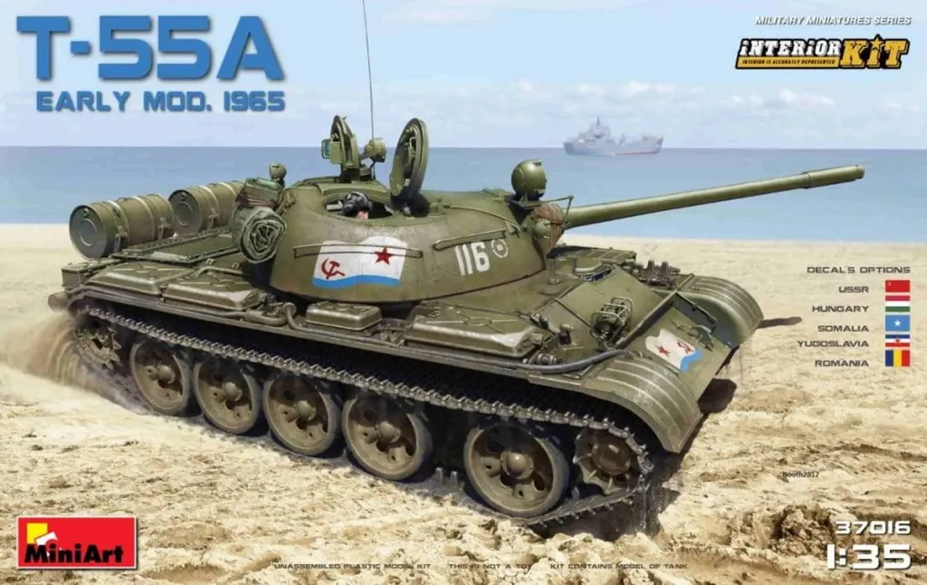 Maquette de Char Russe T-55A 1:35 MiniArt avec Aménagement Intérieur