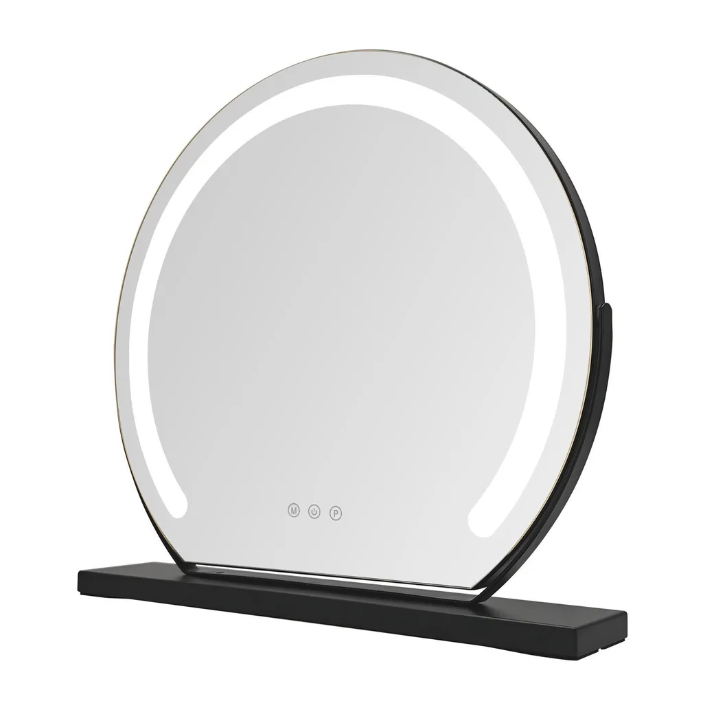Miroir de courtoisie à LED noir avec 3 modes d'éclairage variable - 9