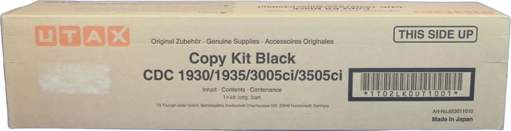 Toner UTAX 653011010 Noir : Finis les Problèmes d'Impression CDC 1930