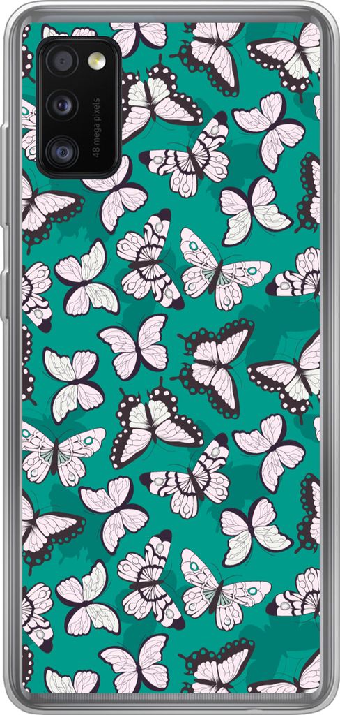 MuchoWow Handyhülle Schutzhülle Hülle für Telefoonhoesje Samsung Galaxy A41 Mädchen - Schmetterling - Tiere - Muster - Mädchen - Kinder - K...
