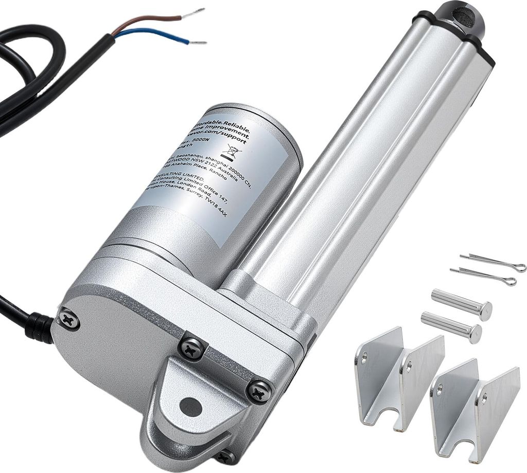 VEVOR 12-V-Linearantrieb, 101,6 mm IP65 wasserdichter Linearmotor, 3000 N Linear Actuator, 5 mm/s Lineartechnik-Aktuatoren mit Montagehalterungen f...