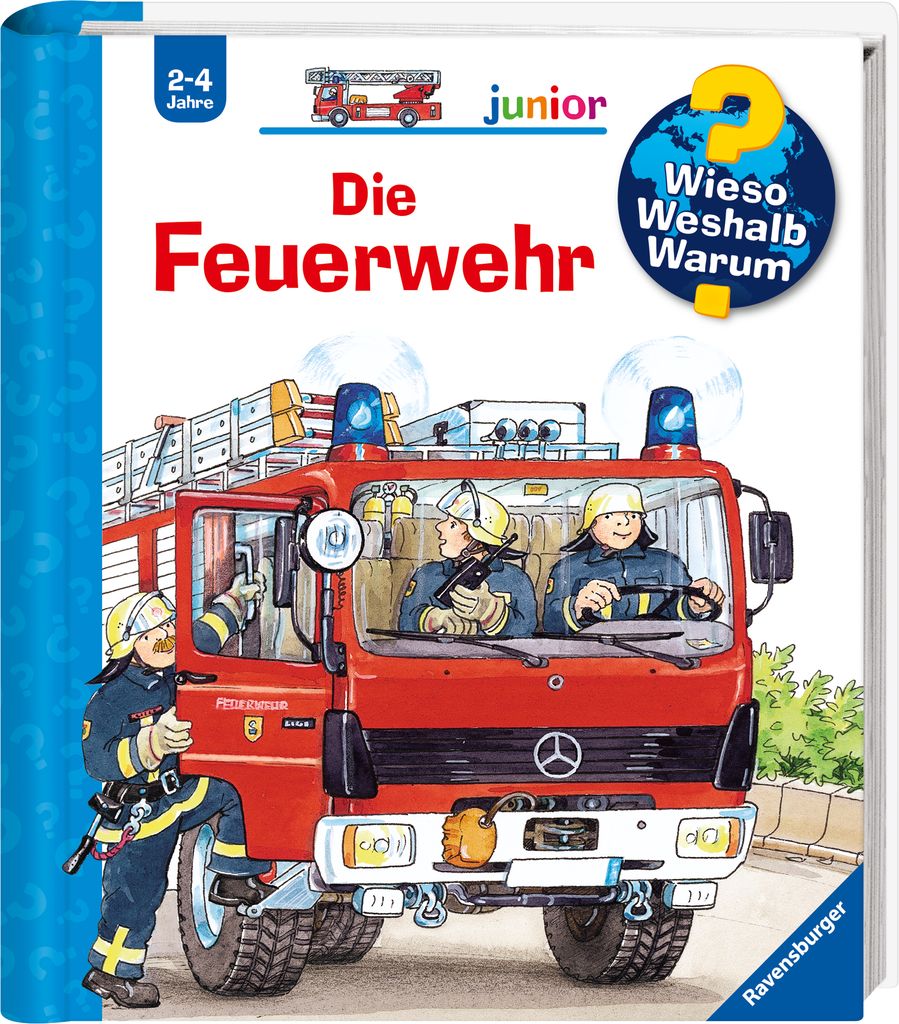 A children's book cover featuring a fire truck and firefighters.