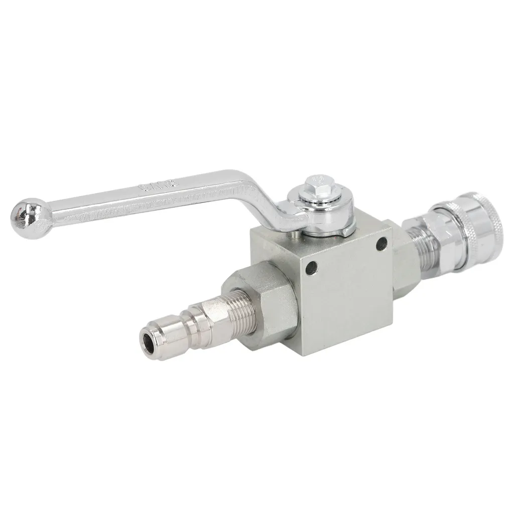 Vanne à bille 3/8 en acier pour nettoyeur pression, raccord mâle-femelle
