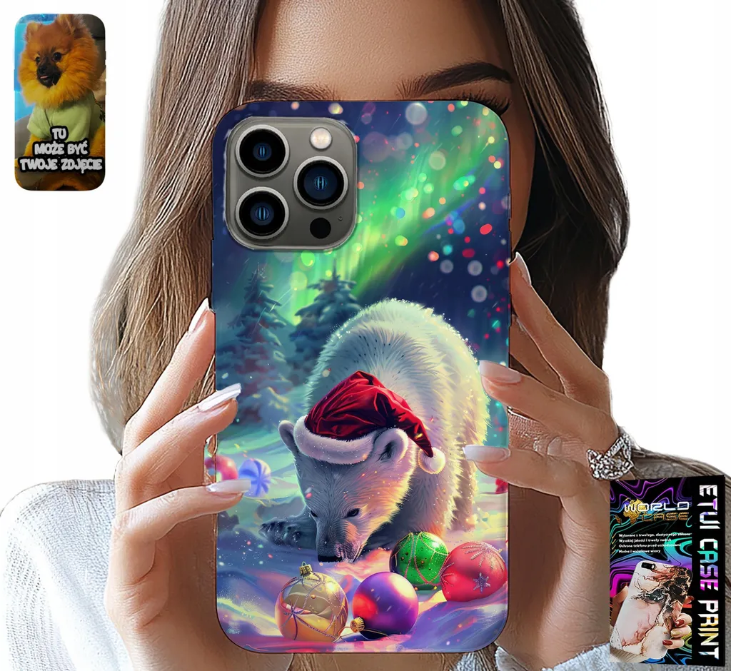 Kit Protezione iPhone 13 Pro: Cover Natalizia Orsetti + Vetro Temperato