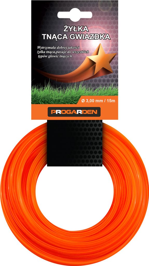 Schnittlinie für Rasentrimmer "Stern" 3.00 mm - 15 m - Trimmerfaden Mähfaden für Rasentrimmer und Freischneider - PROGARDEN