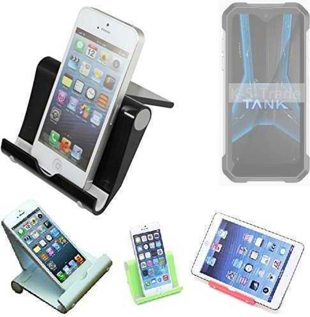 K-S-Trade Handy-Ständer kompatibel mit Unihertz 8849 Tank Mini 1 faltbarer Tischständer Smartphone Tablet Halterung Reise