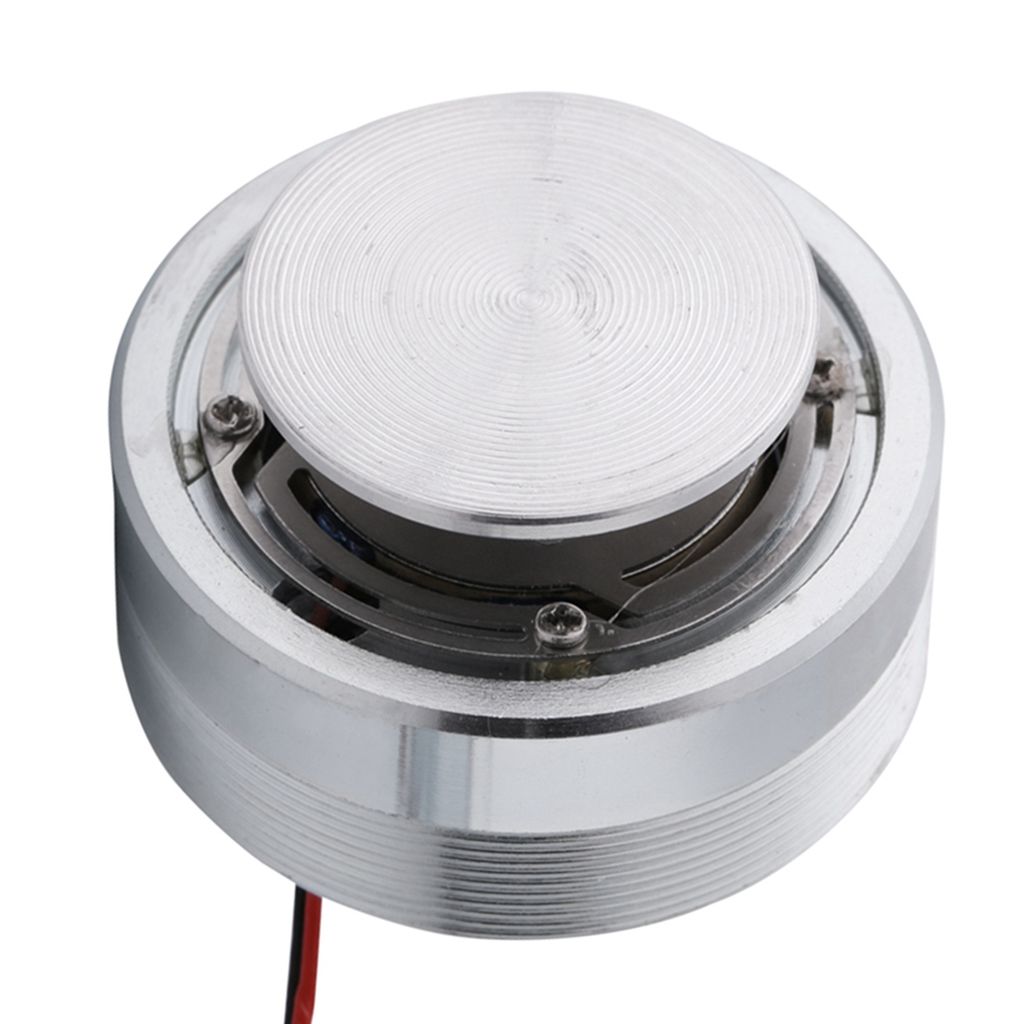 A close-up, studio shot of a speaker component.