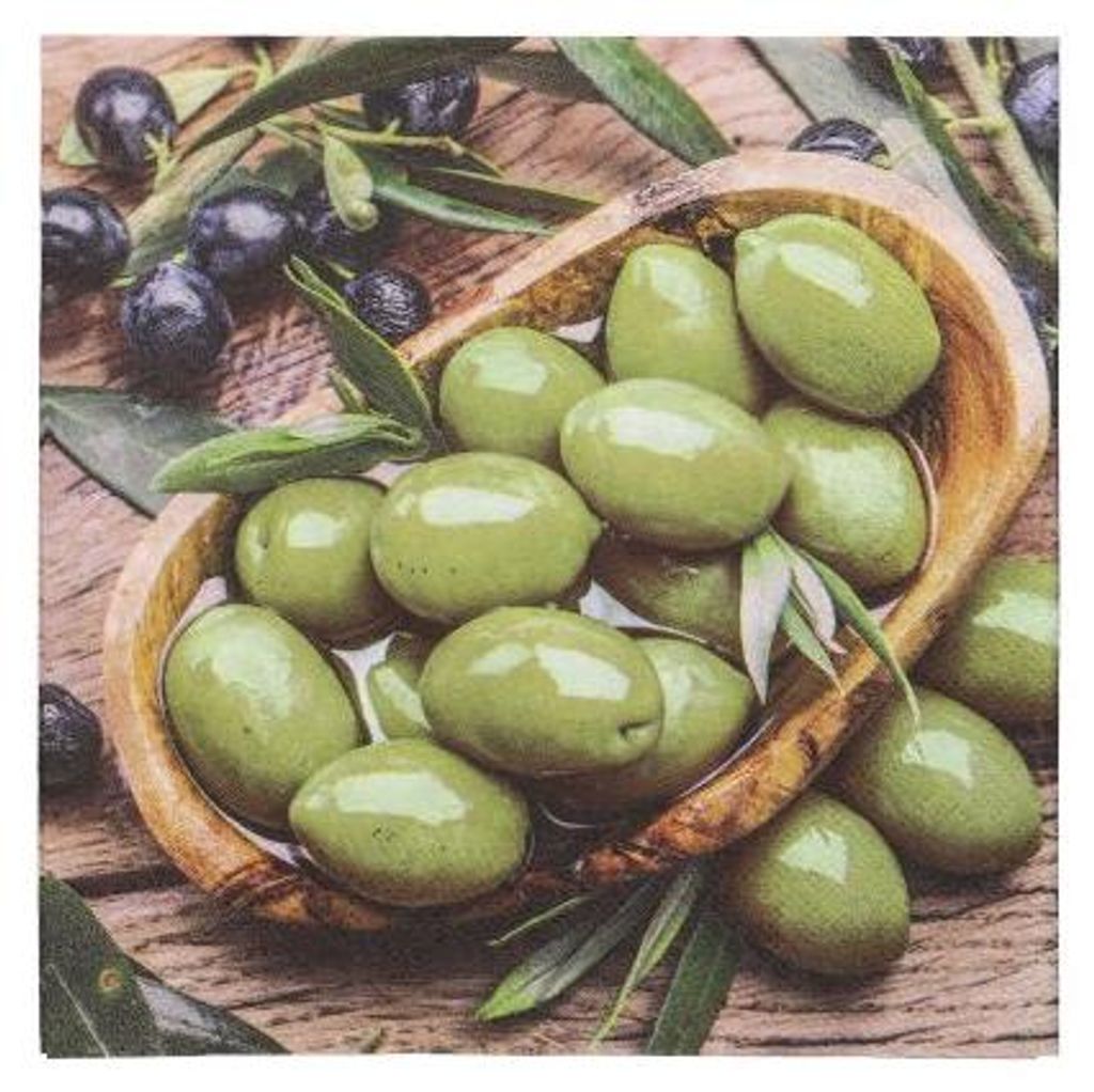 PAPSTAR Motiv-Servietten "Olive Flavour" 330 x 330 mm 20 Stück