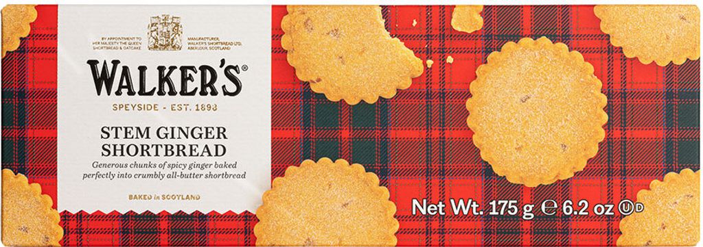 Walkers Pure Butter Stem Ginger Shortbread Buttergebäck Produktbild 