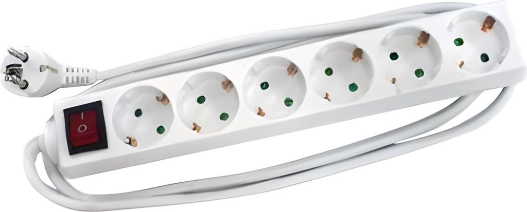 LogiLink LPS202, 1,5 m, IP20, Biały, TUV / GS, 6 x gniazdo Zdjęcie produktu 