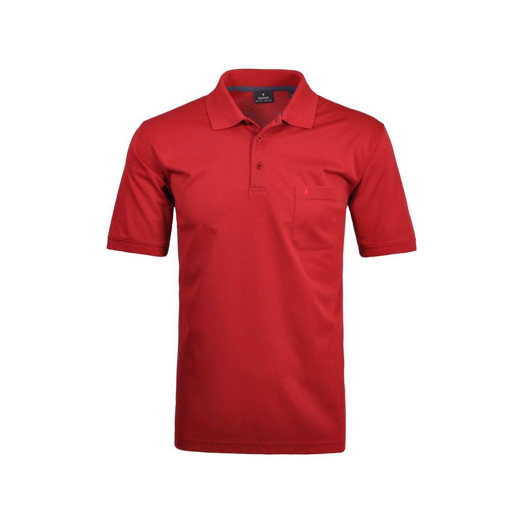 Herren Poloshirt mit Reißverschluss Farbe rot XXL Gr 