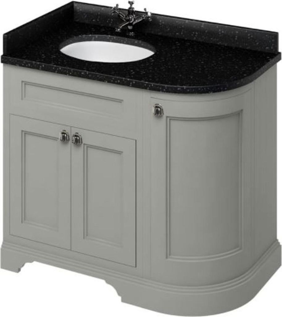 Casa Padrino Waschschrank / Waschtisch mit Granitplatte und 3 Türen 98 x 55 x H. 93 cm