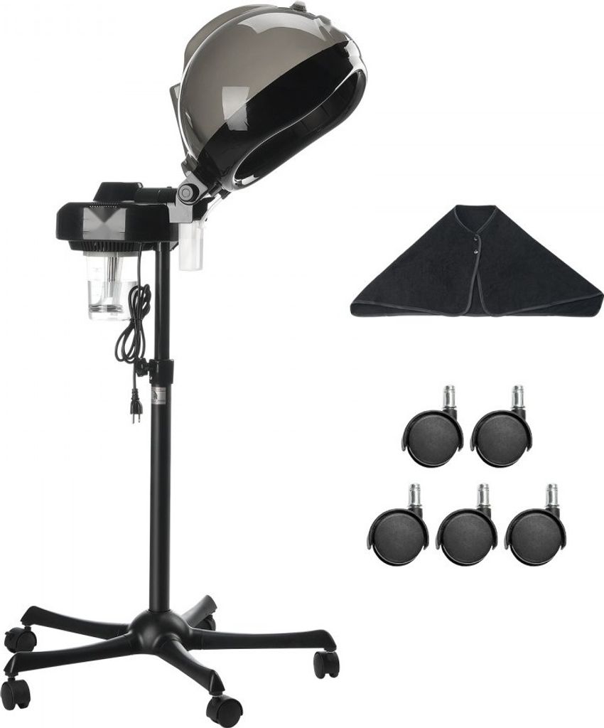 Dampfhaube Haardampfer Friseur Stativ - 300mm - 2 Modi - 60 Minuten Timer - Professionelle Haardampfbäder