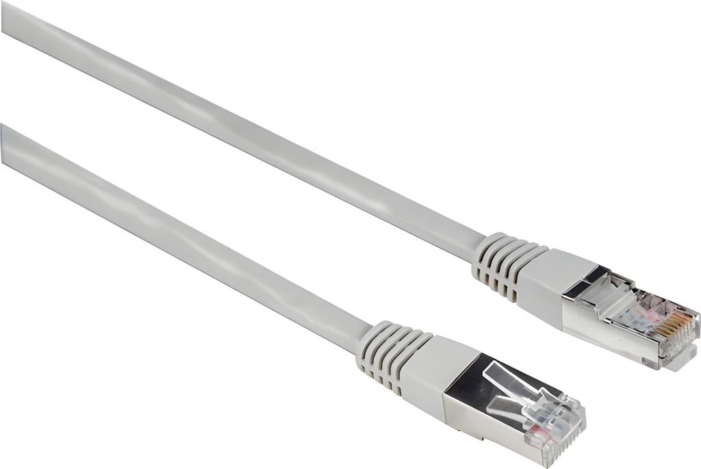 Hama 00200916 RJ45 Netzwerkkabel, Patchkabel CAT 5e F/UTP 3 m Grau PVC-Mantel, verdrillte Paare 1 St