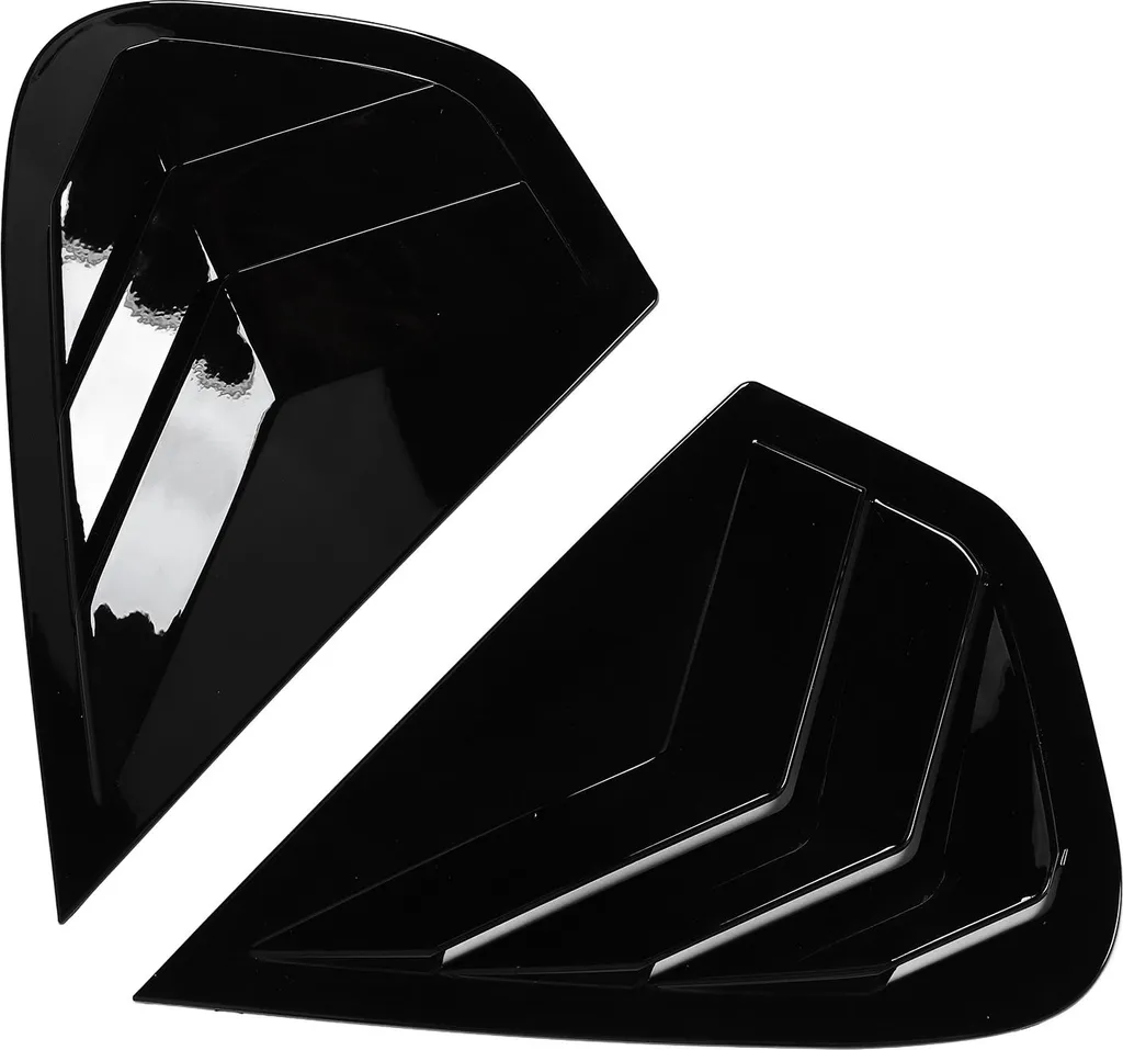 Protection Triangle de Vitre pour BMW X6 E71 E72 Noir Brillant Anti-UV 2Pcs